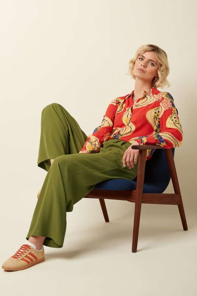 King Louie Irma Pants Fanna Woodbine Green - La Vie en Rose Damesmode (1)