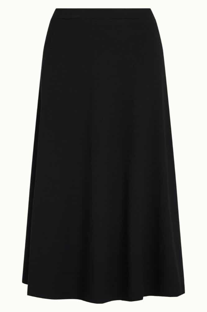 King Louie Juno Midi Skirt Milano Crepe Black - La Vie en Rose Damesmode
