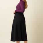 King Louie Juno Midi Skirt Milano Crepe Black - La Vie en Rose Damesmode