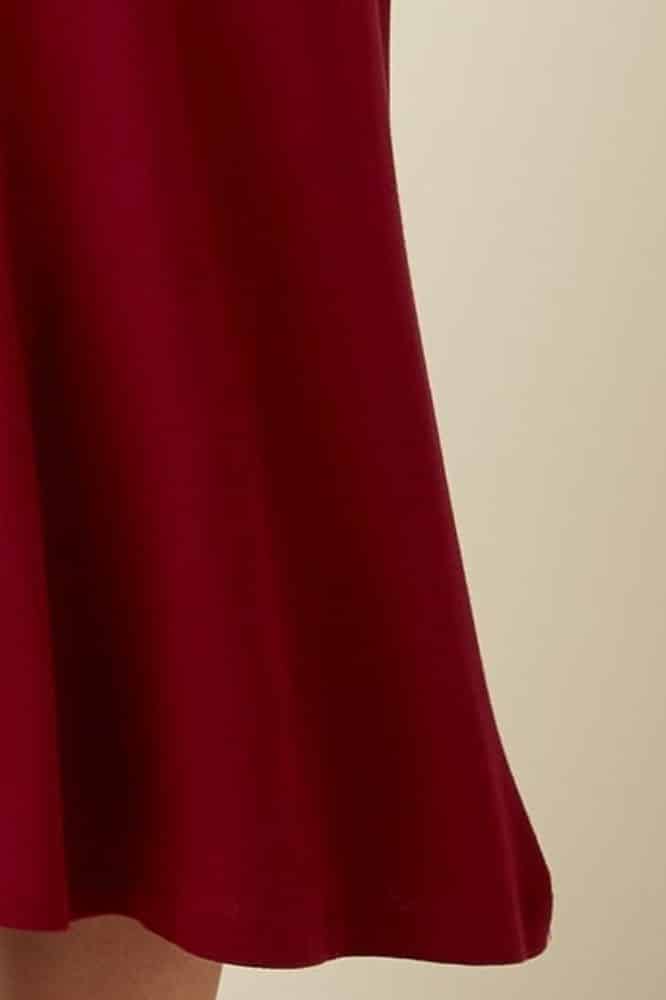 King Louie Juno Midi Skirt Milano Crepe Cabernet Red - La Vie en Rose Damesmode