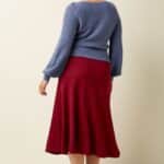 King Louie Juno Midi Skirt Milano Crepe Cabernet Red - La Vie en Rose Damesmode