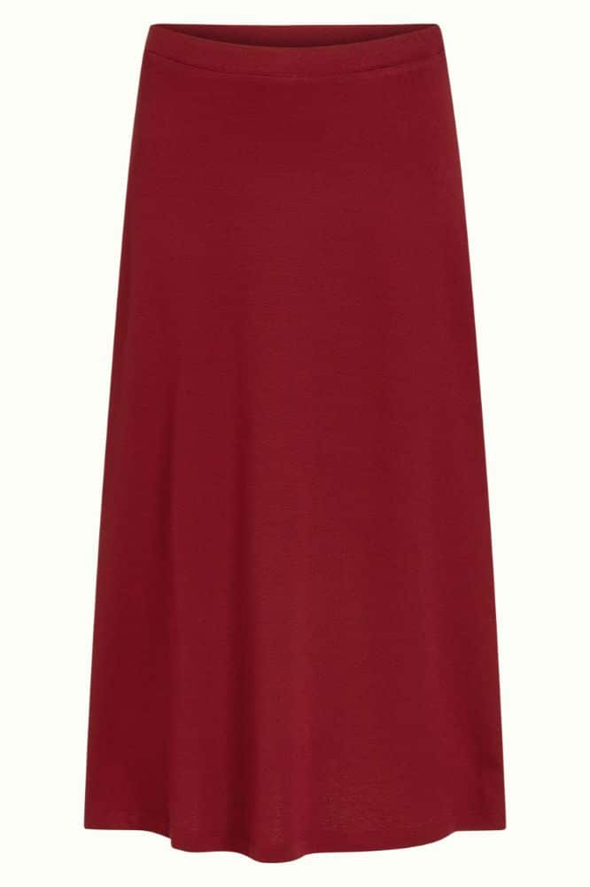 King Louie Juno Midi Skirt Milano Crepe Cabernet Red - La Vie en Rose Damesmode