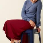 King Louie Juno Midi Skirt Milano Crepe Cabernet Red - La Vie en Rose Damesmode
