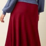 King Louie Juno Midi Skirt Milano Crepe Cabernet Red - La Vie en Rose Damesmode