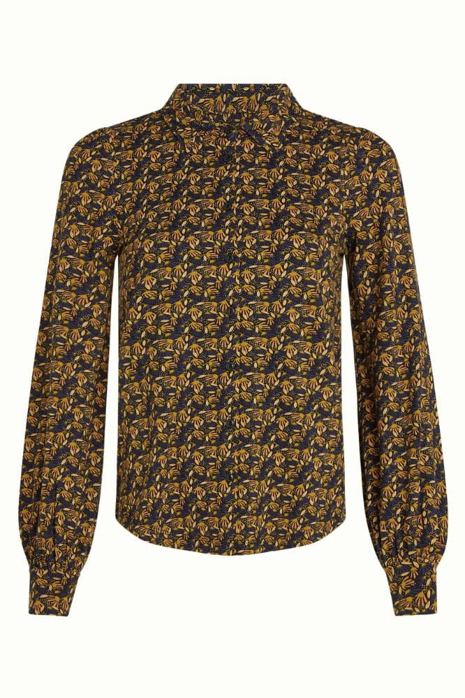 King Louie Maisie Blouse Mirth Jersey Rhodonite Blue - La Vie en Rose Damesmode