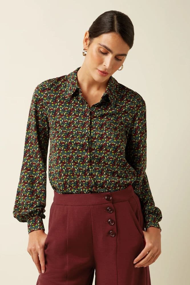 King Louie Maisie Blouse Mirth Jersey Rhubarb Red - La Vie en Rose Damesmode