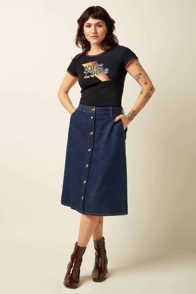 King Louie Marie Skirt Onyx Denim - La Vie en Rose Damesmode (1)