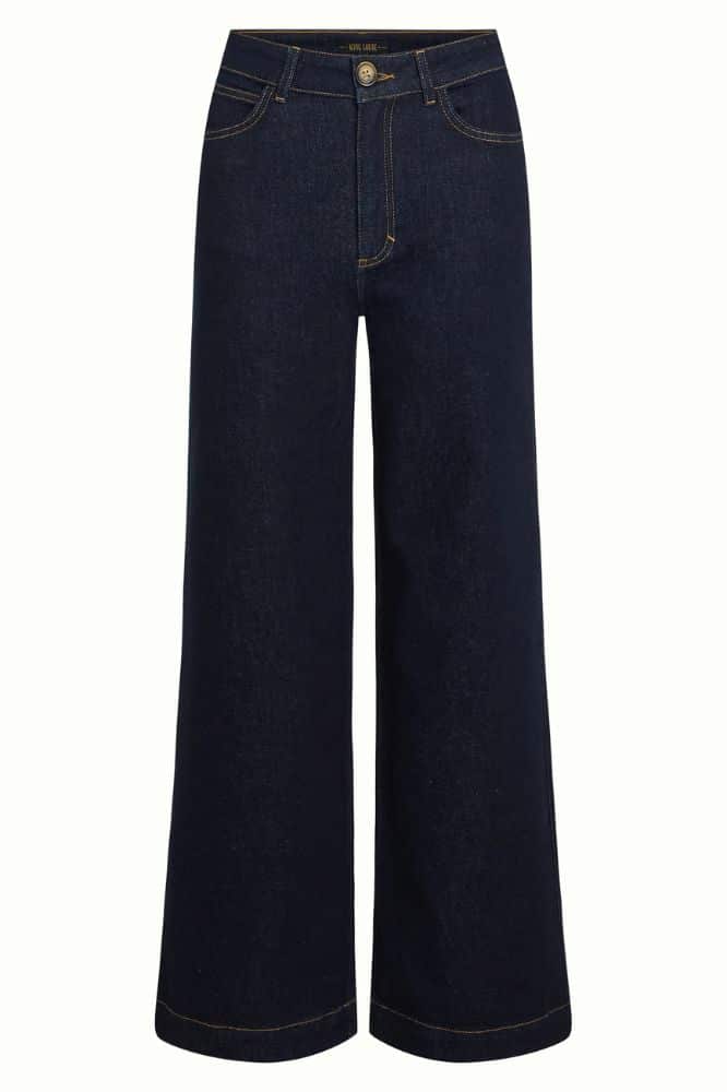 King Louie Paige Pants Walker Denim Indigo Blue GOTS- La Vie en Rose Damesmode