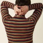 King Louie Rollneck Top Frostine Stripe Spicy Orange - La Vie en Rose Damesmode