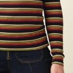 King Louie Rollneck Top Frostine Stripe Spicy Orange - La Vie en Rose Damesmode