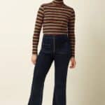 King Louie Rollneck Top Frostine Stripe Spicy Orange - La Vie en Rose Damesmode