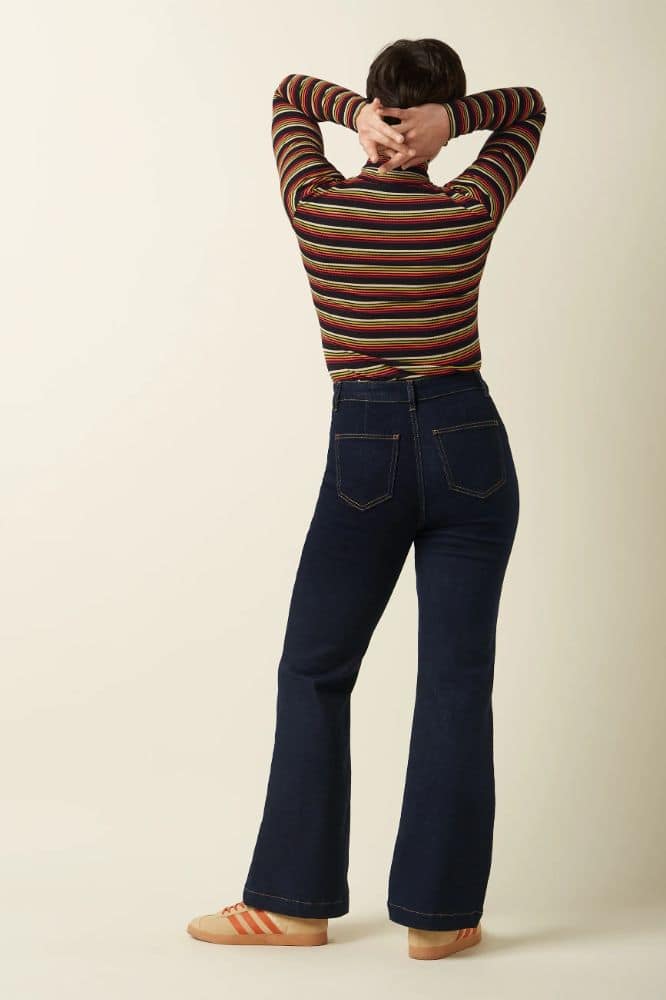 King Louie Rollneck Top Frostine Stripe Spicy Orange - La Vie en Rose Damesmode