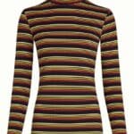 King Louie Rollneck Top Frostine Stripe Spicy Orange - La Vie en Rose Damesmode