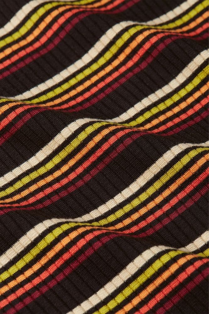 King Louie Rollneck Top Frostine Stripe Spicy Orange - La Vie en Rose Damesmode