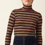 King Louie Rollneck Top Frostine Stripe Spicy Orange - La Vie en Rose Damesmode