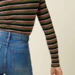 King Louie Rollneck Top Frostine Stripe Woodbine Green - La Vie en Rose Damesmode