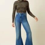 King Louie Rollneck Top Frostine Stripe Woodbine Green - La Vie en Rose Damesmode