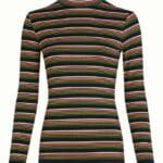 King Louie Rollneck Top Frostine Stripe Woodbine Green - La Vie en Rose Damesmode