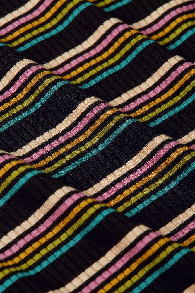 King Louie Rollneck Top Frostine Stripe Woodbine Green - La Vie en Rose Damesmode