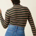 King Louie Rollneck Top Frostine Stripe Woodbine Green - La Vie en Rose Damesmode