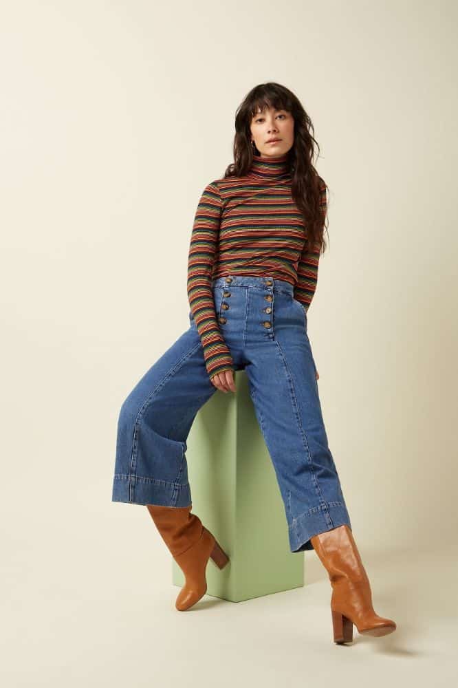 King Louie Rollneck Top Lumi Stripe - La Vie en Rose Damesmode