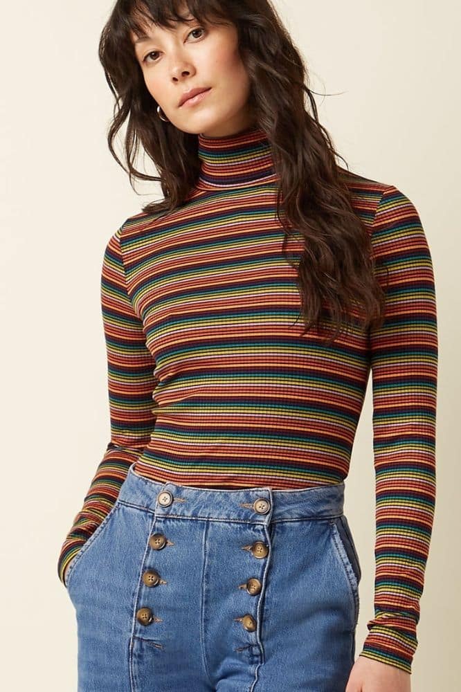 King Louie Rollneck Top Lumi Stripe - La Vie en Rose Damesmode