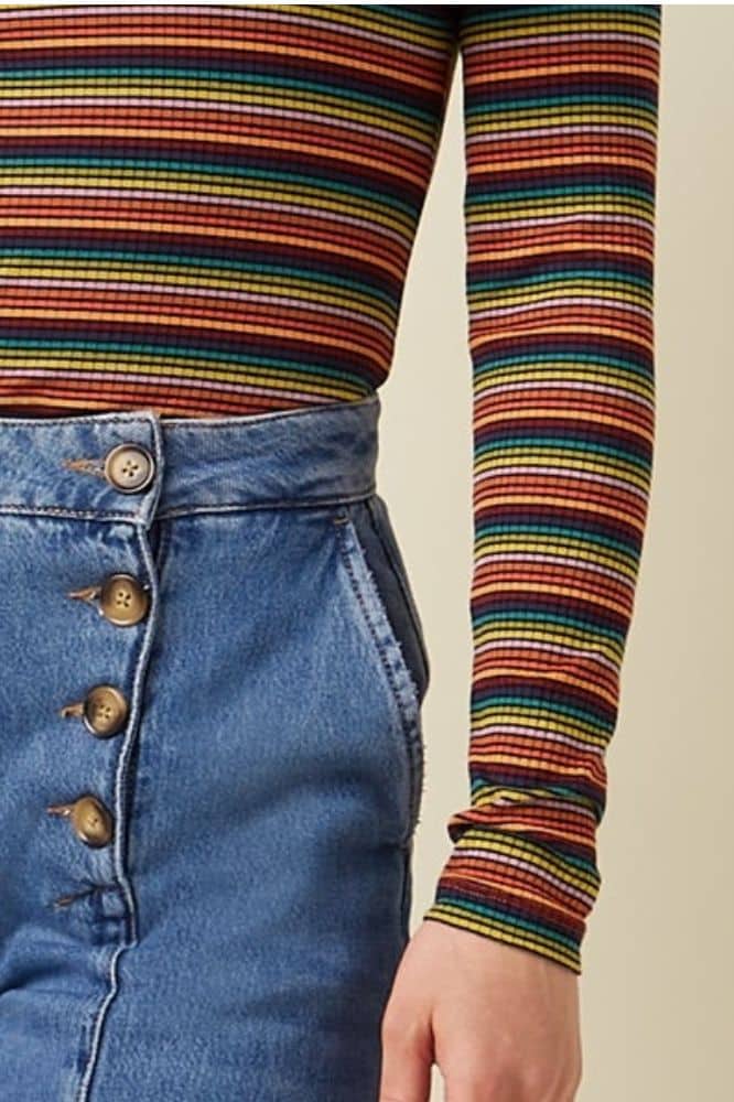 King Louie Rollneck Top Lumi Stripe - La Vie en Rose Damesmode