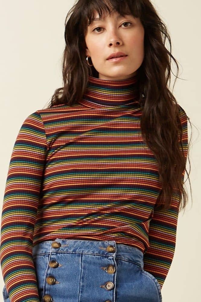 King Louie Rollneck Top Lumi Stripe - La Vie en Rose Damesmode