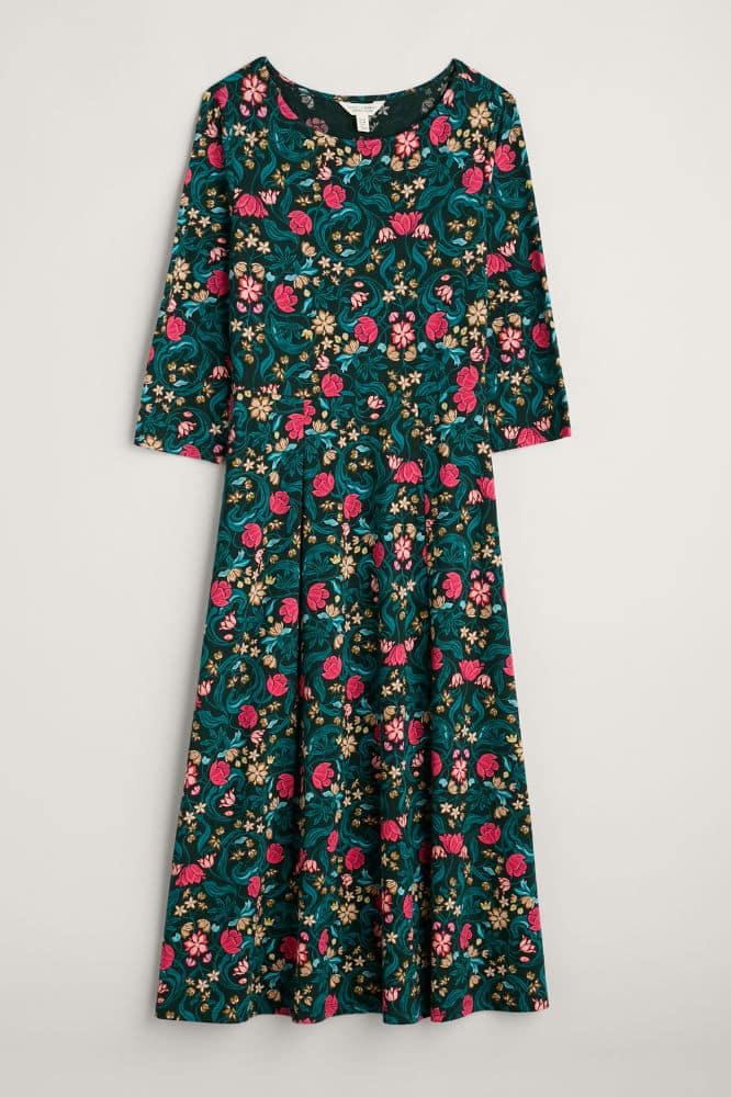Seasalt Cornwall Wild Bouquet Dress Mirrored Floral Tehidy - La Vie en Rose Damesmode