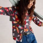 White Stuff Annie Jersey Shirt Grey Print - La Vie en Rose Damesmode