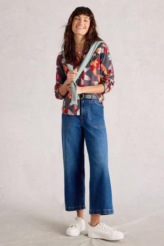 White Stuff Annie Jersey Shirt Grey Print - La Vie en Rose Damesmode