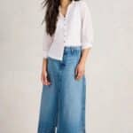 White Stuff Annie Mix Jersey Shirt Pale Ivory - La Vie en Rose Damesmode