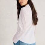 White Stuff Annie Mix Jersey Shirt Pale Ivory - La Vie en Rose Damesmode