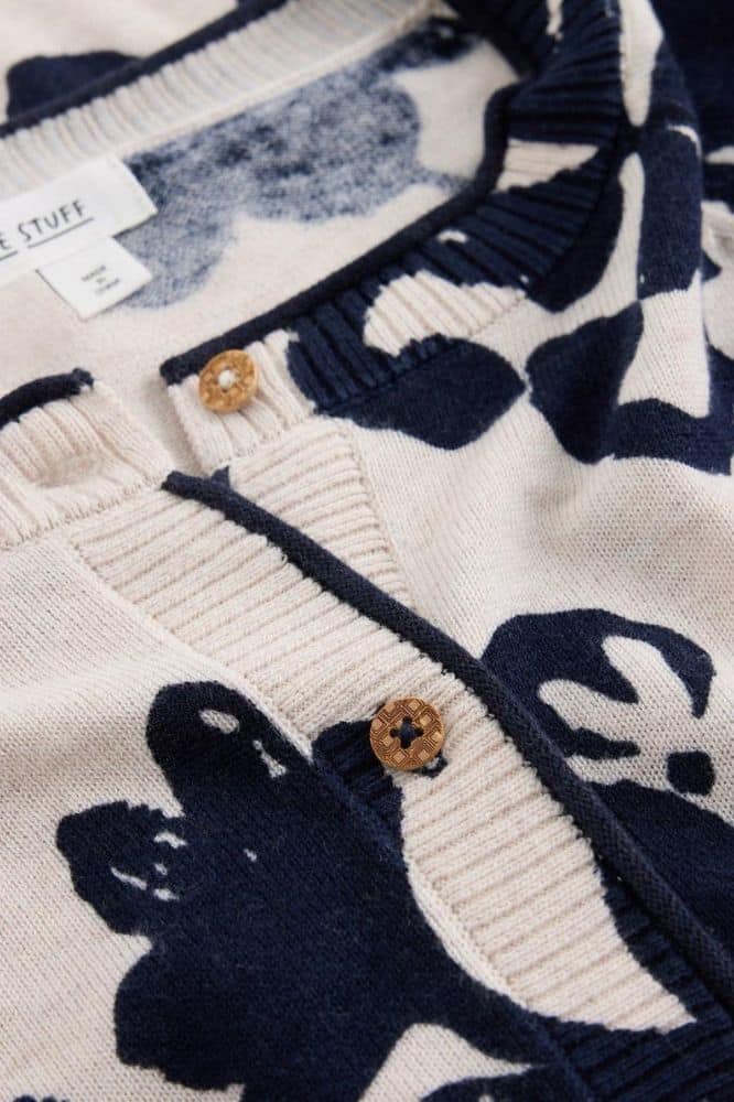 White Stuff Lulu Print Cardi Nat Mlt- La Vie en Rose Damesmode