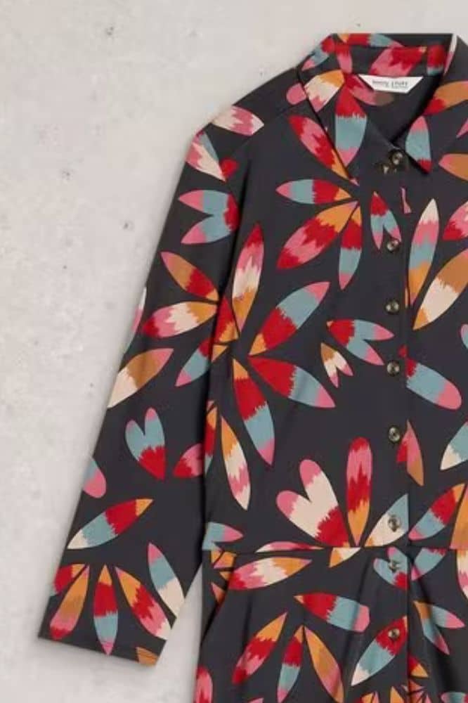 White Stuff Rua Jersey Shirt Dress Grey MLT - La Vie en Rose Damesmode