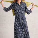 White Stuff Rua Jersey Shirt Dress Navy Print - La Vie en Rose Damesmode