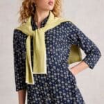 White Stuff Rua Jersey Shirt Dress Navy Print - La Vie en Rose Damesmode