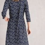 White Stuff Rua Jersey Shirt Dress Navy Print - La Vie en Rose Damesmode