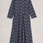 White Stuff Rua Jersey Shirt Dress Navy Print - La Vie en Rose Damesmode