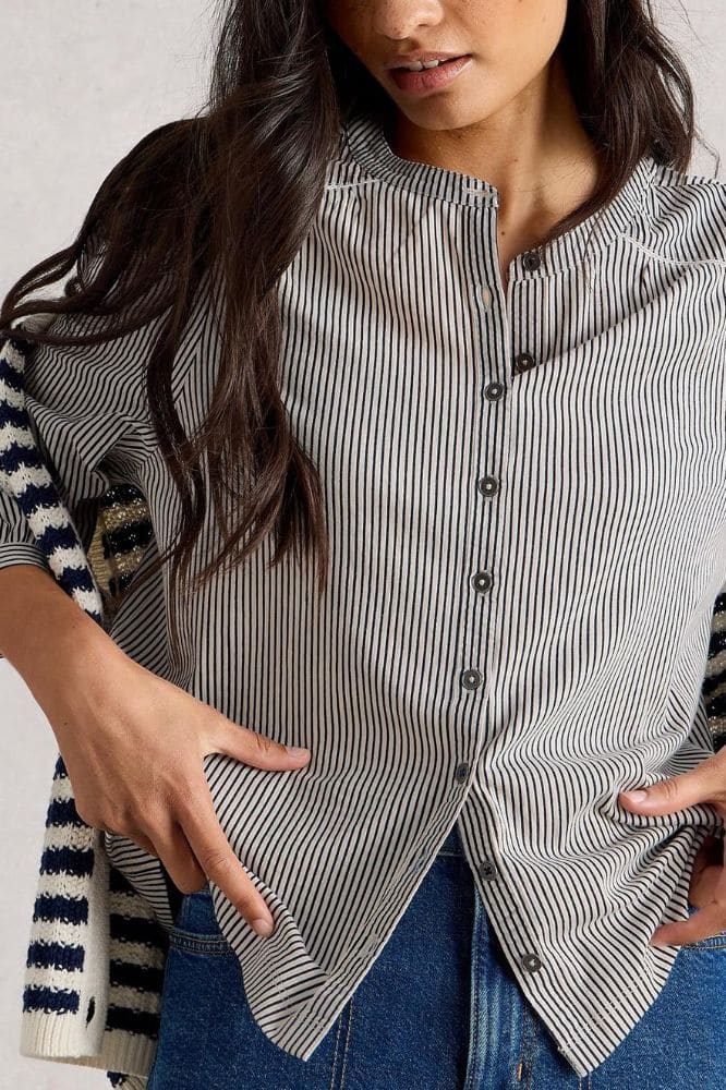 White Stuff Stripe Mix Shirt White Mlt - La Vie en Rose Damesmode