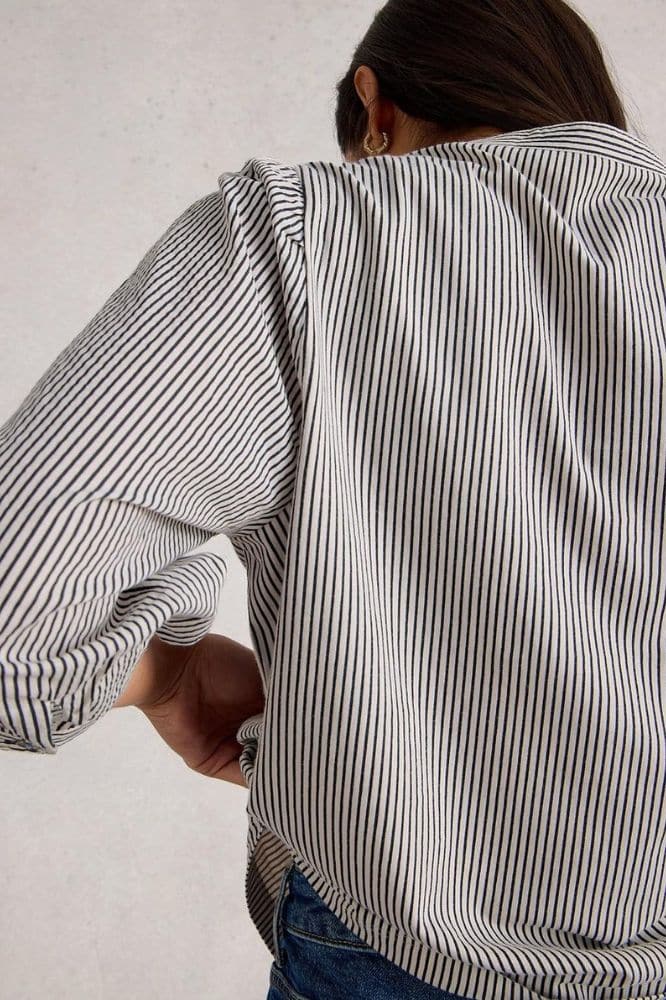 White Stuff Stripe Mix Shirt White Mlt - La Vie en Rose Damesmode