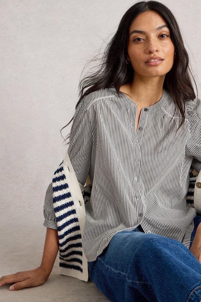 White Stuff Stripe Mix Shirt White Mlt - La Vie en Rose Damesmode