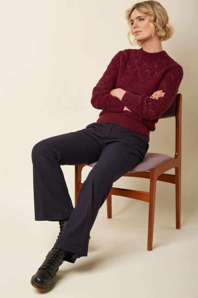 King Louie Livia Pants Pinstripe Night-Sky Blue - La Vie en Rose Damesmode