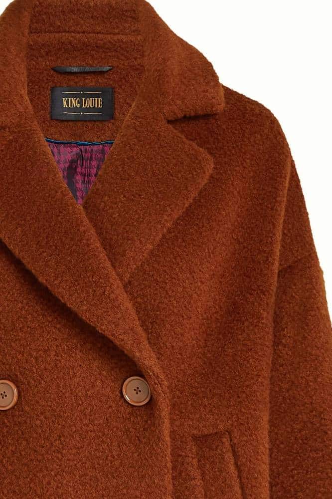 King Louie Nia Coat Nerlino Patina Brown - La Vie en Rose Damesmode