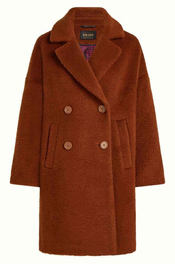 King Louie Nia Coat Nerlino Patina Brown - La Vie en Rose Damesmode