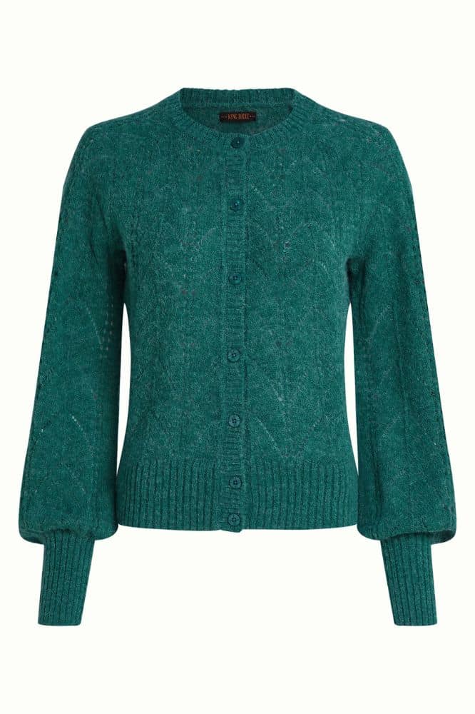 King Louie Raglan Cardi Bernard Spruced Green - La Vie en Rose Damesmode