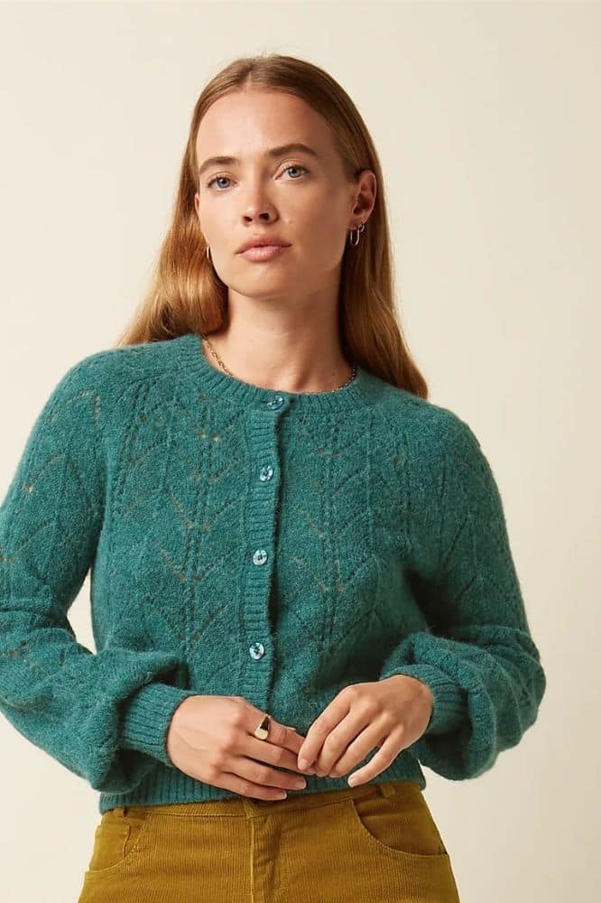 King Louie Raglan Cardi Bernard Spruced Green - La Vie en Rose Damesmode