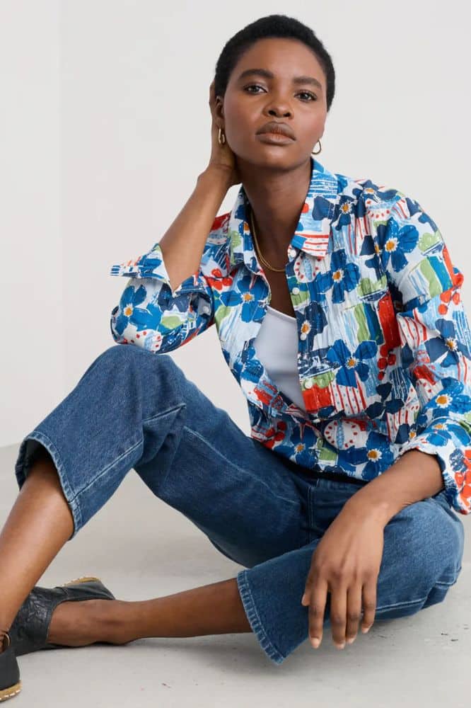 Seasalt Cornwall Larissa Shirt Table Sketch Chalk- La Vie en Rose Damesmode