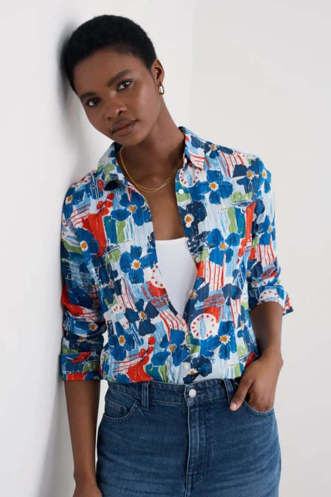 Seasalt Cornwall Larissa Shirt Table Sketch Chalk- La Vie en Rose Damesmode