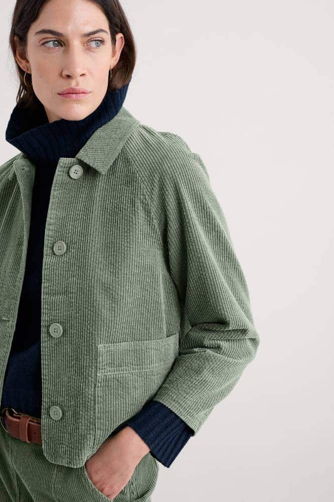 Seasalt Cornwall Ocean Mist Cord Jacket Dusky Green - La Vie en Rose Damesmode